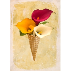 Moderner Leinwandbild mit Blumen, Überraschungseis III, Rizzardi