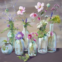 Cuadro en lienzo y lámina, Flores en una botella de Nel Whatmore