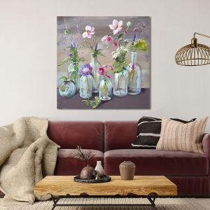 Tableau sur toile, affiche, Fleurs en bouteille de Nel Whatmore