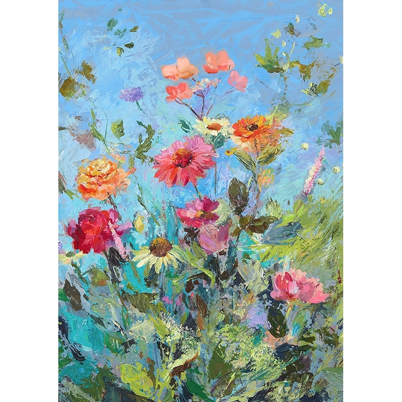 Tableau sur toile, Fleurs sauvages II (détail) de Nel Whatmore