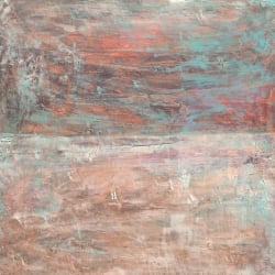 Neutral abstract canvas, Horizon of Light II by Italo Corrado