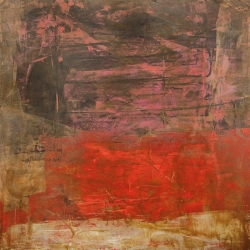 Cuadro rojo y marrón en lienzo, Abstracto de luz IV, Italo Corrado