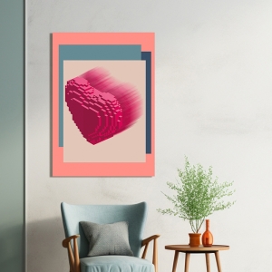 Kunstdruck, Leinwandbild Herz, Pixelart Passion von Pixeland