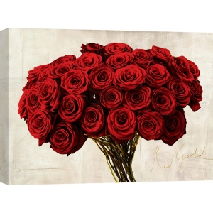 Tableau floral sur toile. Teo Rizzardi, Red Gold
