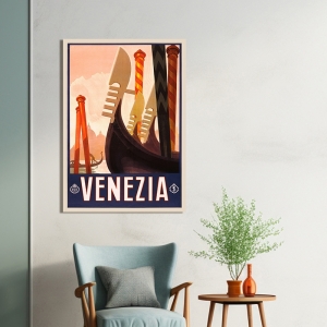 Cartel y poster vintage, lienzo y lámina, Venezia