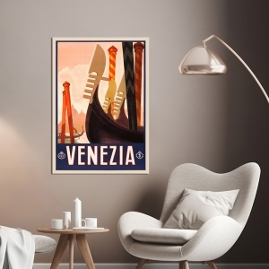 Quadro con poster vintage e stampa su tela di Venezia
