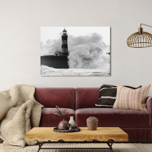 Art print and canvas, Lighthouse in Guadalupe (B&W)