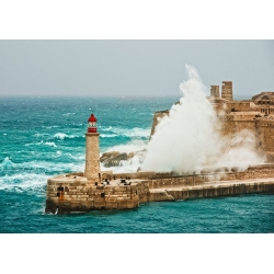 Cuadro en lienzo y lámina, Faro en la tormenta de Pangea Images