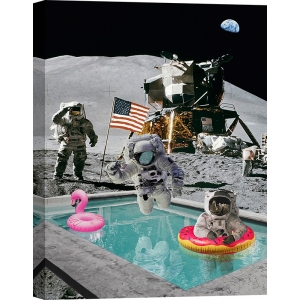 Tableau à thème espace, Piscine sur la lune (détail) de Astrolabs