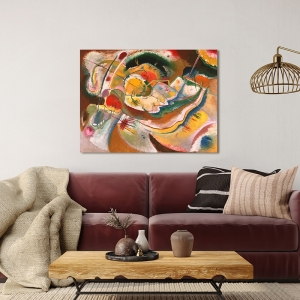 Art print and canvas, Little Painting with Yellow by Kandinsky