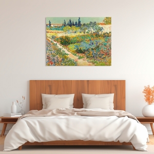 Kunstdruck, Leinwandbild, Garten in Arles von Vincent van Gogh