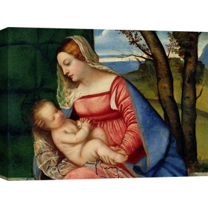 Cuadros religiosos en canvas. Tiziano, Virgen con niño