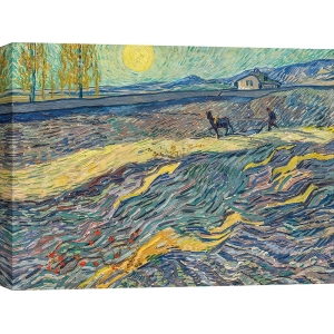 Kunstdruck, Leinwandbild, Feld mit Pflügen von Vincent van Gogh