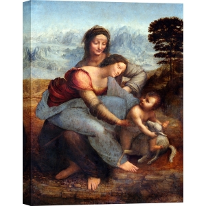 Lienzo y lámina, La Virgen y el Niño con Santa Ana, Leonardo da Vinci