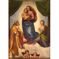 Kunstdruck, Leinwandbild, Sixtinische Madonna von Raffaello