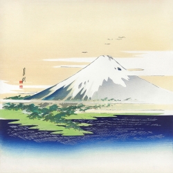 Quadro giapponese, stampa su tela, Monte Fuji, di Ogata Gekko