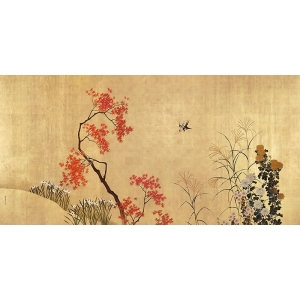 Art print and canvas, Japanese Autumn by Shibata Zeshine