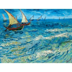 Stampa su tela, Paesaggio marino a Saintes-Maries di Vincent Gogh
