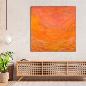 Orange abstract canvas, Auroras, Reflected Light, Italo Corrado