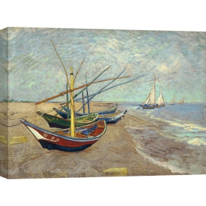 Wall art print and canvas. Vincent van Gogh, Fishing Boats on the Beach at Les Saintes-Maries-de-la-Mer