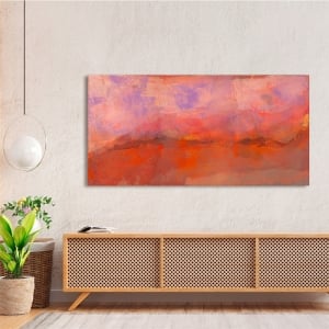 Red abstract art print and canvas, Red Desert by Italo Corrado