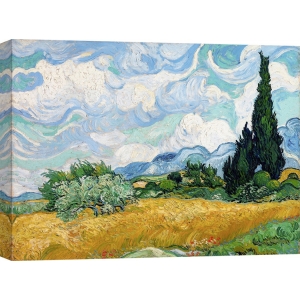 Tableau sur toile. Vincent van Gogh, Champ de blé avec cyprès