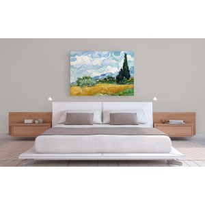 Wall art print and canvas. Vincent van Gogh, Wheat Field with Cypresses