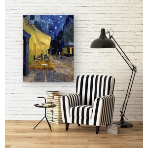 Tableau sur toile. Vincent van Gogh, Terrasse de café le soir