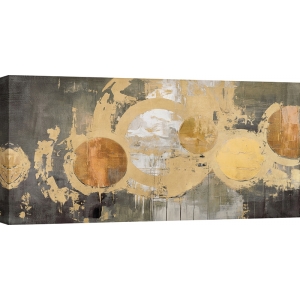 Abstract art print, gray and gold, Cosmic Debris I by Jim Stone