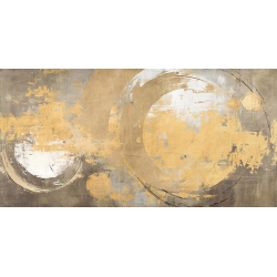 Golden abstract print and canvas, Planets of Gold by Jim Stone