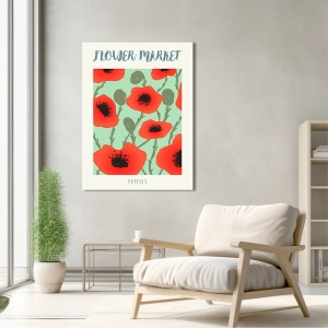 Kunstdruck, Leinwandbild Mohnblumen, Flower Market: Poppies