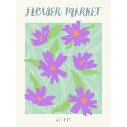 Quadro, stampa su tela, Flower Market: Asters di Atelier Deco