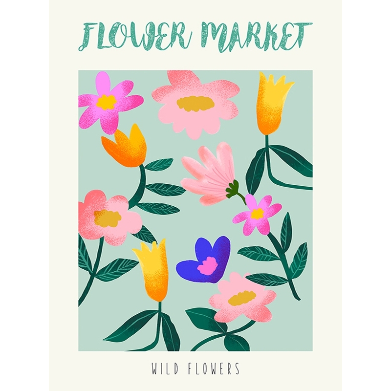 Tableau sur toile et affiche, Flower Market: Wild flowers I