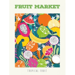 Poster frutta, Fruit Market: Tropical fruit II di Atelier Deco