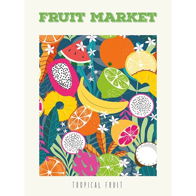 Art print and canvas, Fruit Market: Tropical fruit II by Atelier Deco