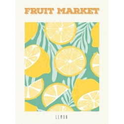 Kunstdruck, Leinwandbild Zitronen, Fruit Market: Lemon