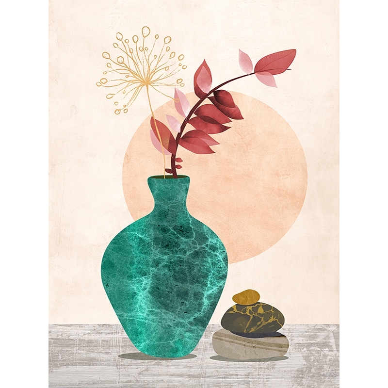 Nordic print with flowers, Modern Ikebana I by Sayaka Miko