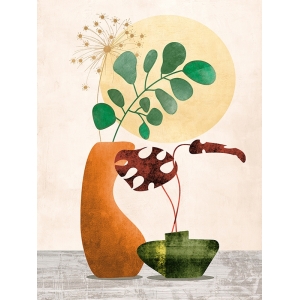 Scandinavian art print with flowers, Modern Ikebana III