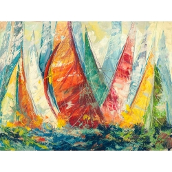 Kunstdruck, Leinwandbild Regatta auf offenen Meer, Luigi Florio