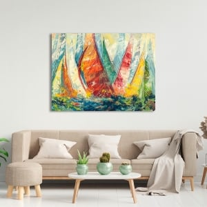 Art print and canvas, Regatta on the open sea by Luigi Florio