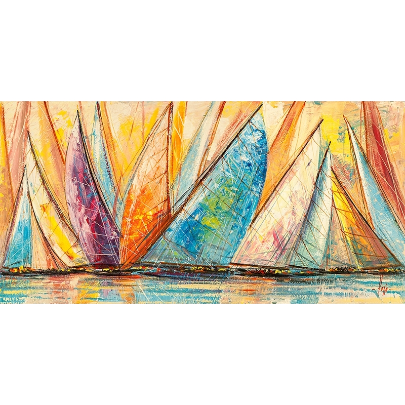 Tableau sur toile et affiche, Voiles multicolores de Luigi Florio