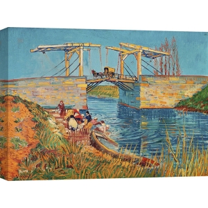 Wall art print and canvas. Vincent van Gogh, Langlois Bridge with women washing