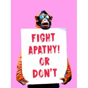 Quadro su tela scimmia, Fight Apathy di Masterfunk Collective