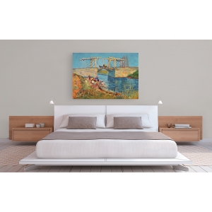 Wall art print and canvas. Vincent van Gogh, Langlois Bridge with women washing