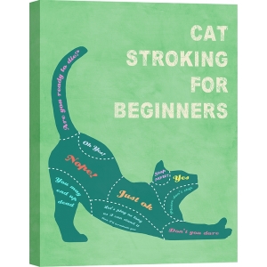 Art print and canvas, Cat Stroking for Beginners (color)