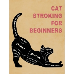 Art print and canvas, Cat Stroking for Beginners (neutral)