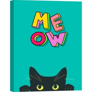 Poster gatto. Quadro, stampa su tela, Meow di Steven Hill