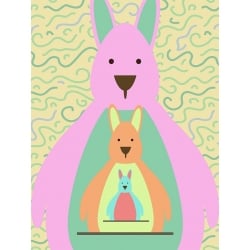 Art print and canvas for children, Kangaroos by Steven Hill