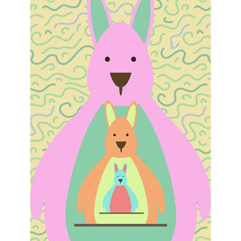 Art print and canvas for children, Kangaroos by Steven Hill