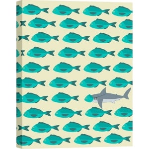 Poster poissons, Blue Fish de Steven Hill